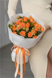 Кустовые розы Корал Баблз в упаковке (9шт) 569 в Липецке