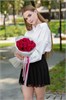 01. Малиновые розы Кения 40см в красивой упаковке «Туман» (25шт) 653 в Липецке
