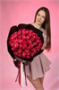 Малиновая роза Кения 40см в черной PREMIUM упаковке (51шт) 842 в Липецке